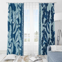 Hawaii Pua Kenikeni Lei Window Curtain With Lau Maia Royal Blue LT05 - Polynesian Pride