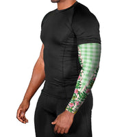 Hawaii Pikake Lokelani Plumeria Lei Arm Sleeves Green Palaka Motifs LT05 - Polynesian Pride