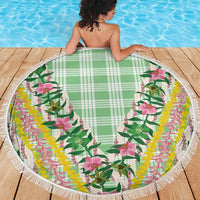 Hawaii Pikake Lokelani Plumeria Lei Beach Blanket Green Palaka Motifs LT05 - Polynesian Pride