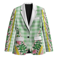 Hawaii Pikake Lokelani Plumeria Lei Blazer Green Palaka Motifs LT05 Unisex Green - Polynesian Pride