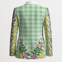 Hawaii Pikake Lokelani Plumeria Lei Blazer Green Palaka Motifs LT05 - Polynesian Pride