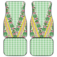 Hawaii Pikake Lokelani Plumeria Lei Car Mats Green Palaka Motifs LT05 - Polynesian Pride