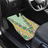 Hawaii Pikake Lokelani Plumeria Lei Car Mats Green Palaka Motifs LT05 - Polynesian Pride
