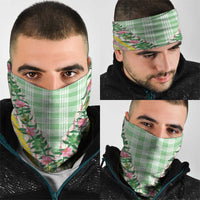 Hawaii Pikake Lokelani Plumeria Lei Neck Gaiter Green Palaka Motifs LT05 - Polynesian Pride