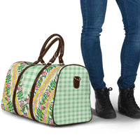 Hawaii Pikake Lokelani Plumeria Lei Travel Bag Green Palaka Motifs LT05 - Polynesian Pride