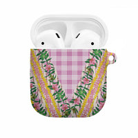 Hawaii Pikake Lokelani Plumeria Lei AirPods Case Pink Palaka Motifs LT05 Pink - Polynesian Pride