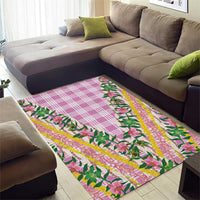 Hawaii Pikake Lokelani Plumeria Lei Area Rug Pink Palaka Motifs LT05 - Polynesian Pride