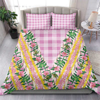 Hawaii Pikake Lokelani Plumeria Lei Bedding Set Pink Palaka Motifs LT05 - Polynesian Pride
