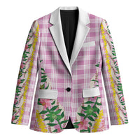 Hawaii Pikake Lokelani Plumeria Lei Blazer Pink Palaka Motifs LT05 Unisex Pink - Polynesian Pride