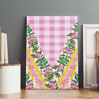 Hawaii Pikake Lokelani Plumeria Lei Canvas Wall Art Pink Palaka Motifs