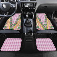 Hawaii Pikake Lokelani Plumeria Lei Car Mats Pink Palaka Motifs LT05 Set 4pcs Pink - Polynesian Pride