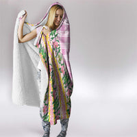 Hawaii Pikake Lokelani Plumeria Lei Hooded Blanket Pink Palaka Motifs