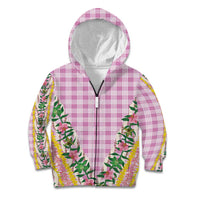 Hawaii Pikake Lokelani Plumeria Lei Kid Hoodie Pink Palaka Motifs LT05 Zip Hoodie Pink - Polynesian Pride