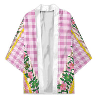Hawaii Pikake Lokelani Plumeria Lei Kimono Pink Palaka Motifs LT05 Unisex Pink - Polynesian Pride