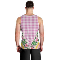 Hawaii Pikake Lokelani Plumeria Lei Men Tank Top Pink Palaka Motifs LT05 - Polynesian Pride