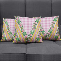 Hawaii Pikake Lokelani Plumeria Lei Pillow Cover Pink Palaka Motifs LT05 - Polynesian Pride