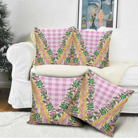 Hawaii Pikake Lokelani Plumeria Lei Pillow Cover Pink Palaka Motifs LT05 - Polynesian Pride