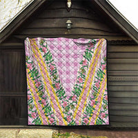 Hawaii Pikake Lokelani Plumeria Lei Quilt Pink Palaka Motifs LT05 - Polynesian Pride
