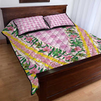 Hawaii Pikake Lokelani Plumeria Lei Quilt Bed Set Pink Palaka Motifs LT05 - Polynesian Pride