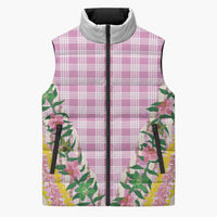 Hawaii Pikake Lokelani Plumeria Lei Sleeveless Puffer Jacket Pink Palaka Motifs LT05 Unisex Pink - Polynesian Pride