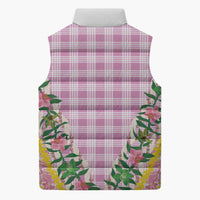 Hawaii Pikake Lokelani Plumeria Lei Sleeveless Puffer Jacket Pink Palaka Motifs LT05 - Polynesian Pride