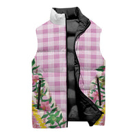 Hawaii Pikake Lokelani Plumeria Lei Sleeveless Puffer Jacket Pink Palaka Motifs LT05 - Polynesian Pride