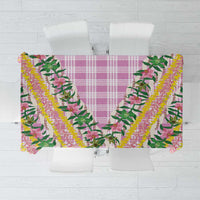 Hawaii Pikake Lokelani Plumeria Lei Tablecloth Pink Palaka Motifs LT05 Pink - Polynesian Pride