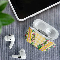 Hawaii Pikake Lokelani Plumeria Lei AirPods Case Yellow Palaka Motifs LT05 - Polynesian Pride