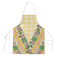 Hawaii Pikake Lokelani Plumeria Lei Apron Yellow Palaka Motifs LT05 Yellow - Polynesian Pride