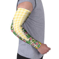Hawaii Pikake Lokelani Plumeria Lei Arm Sleeves Yellow Palaka Motifs LT05 - Polynesian Pride