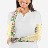 Hawaii Pikake Lokelani Plumeria Lei Arm Sleeves Yellow Palaka Motifs LT05 - Polynesian Pride
