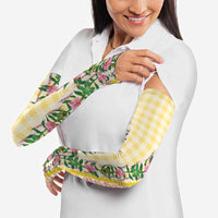 Hawaii Pikake Lokelani Plumeria Lei Arm Sleeves Yellow Palaka Motifs LT05 - Polynesian Pride