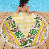Hawaii Pikake Lokelani Plumeria Lei Beach Blanket Yellow Palaka Motifs LT05 - Polynesian Pride