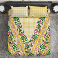 Hawaii Pikake Lokelani Plumeria Lei Bedding Set Yellow Palaka Motifs LT05 Yellow - Polynesian Pride