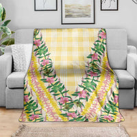 Hawaii Pikake Lokelani Plumeria Lei Blanket Yellow Palaka Motifs LT05 - Polynesian Pride