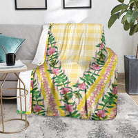 Hawaii Pikake Lokelani Plumeria Lei Blanket Yellow Palaka Motifs LT05 - Polynesian Pride