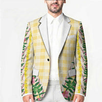 Hawaii Pikake Lokelani Plumeria Lei Blazer Yellow Palaka Motifs LT05 - Polynesian Pride