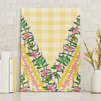Hawaii Pikake Lokelani Plumeria Lei Canvas Wall Art Yellow Palaka Motifs LT05 Without Frame Yellow - Polynesian Pride