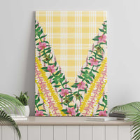 Hawaii Pikake Lokelani Plumeria Lei Canvas Wall Art Yellow Palaka Motifs LT05 - Polynesian Pride