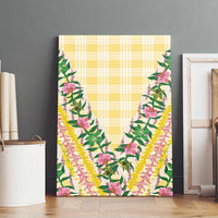 Hawaii Pikake Lokelani Plumeria Lei Canvas Wall Art Yellow Palaka Motifs LT05 - Polynesian Pride