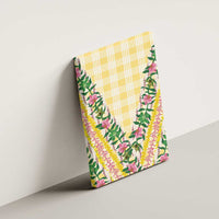 Hawaii Pikake Lokelani Plumeria Lei Canvas Wall Art Yellow Palaka Motifs LT05 - Polynesian Pride