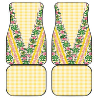 Hawaii Pikake Lokelani Plumeria Lei Car Mats Yellow Palaka Motifs LT05 - Polynesian Pride