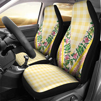 Hawaii Pikake Lokelani Plumeria Lei Car Seat Cover Yellow Palaka Motifs LT05 - Polynesian Pride