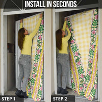 Hawaii Pikake Lokelani Plumeria Lei Door Cover Yellow Palaka Motifs LT05 - Polynesian Pride