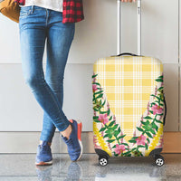 Hawaii Pikake Lokelani Plumeria Lei Luggage Cover Yellow Palaka Motifs LT05 - Polynesian Pride