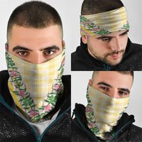 Hawaii Pikake Lokelani Plumeria Lei Neck Gaiter Yellow Palaka Motifs LT05 - Polynesian Pride