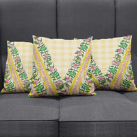 Hawaii Pikake Lokelani Plumeria Lei Pillow Cover Yellow Palaka Motifs LT05 - Polynesian Pride