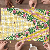Hawaii Pikake Lokelani Plumeria Lei Puzzle Yellow Palaka Motifs LT05 - Polynesian Pride