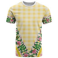 Hawaii Pikake Lokelani Plumeria Lei T Shirt Yellow Palaka Motifs LT05 Yellow - Polynesian Pride