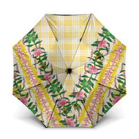 Hawaii Pikake Lokelani Plumeria Lei Umbrella Yellow Palaka Motifs LT05 One Size Folded 11.42 inch Opened Diameter 37.4 inch Yellow - Polynesian Pride